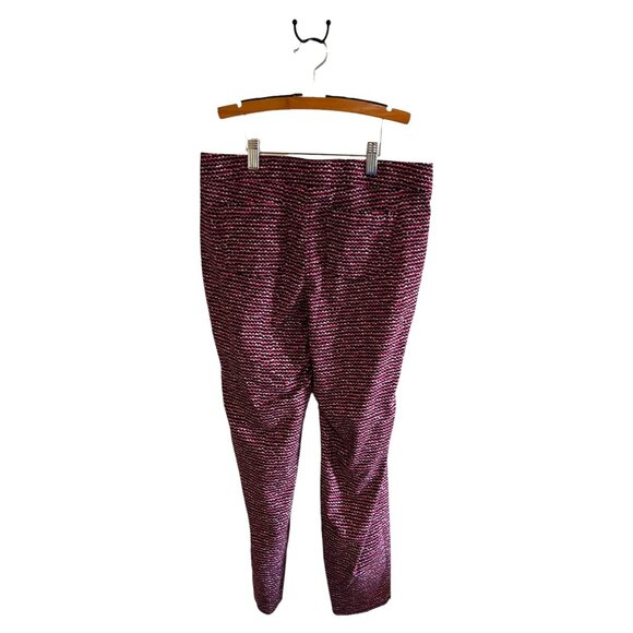 Ellen Tracy Womens Pink & Black Houndstooth Pattern Straight-Leg Pants Size 10 - Picture 7 of 9